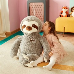 Large Sloth Stuffed Animal Plush Bradypode Toy for Children (Gray, 30 inches)
