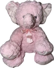 Linzy Toys Soft Pink Plush Elephant Stuffed Animal Baby Lovey Toy Stars Sen Eyes