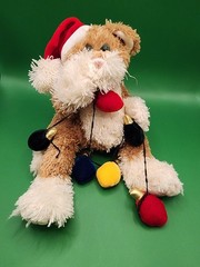 Fiesta Cat Holding Christmas Tree Lights Plush 13″ Jointed Kitty Stuffed Animal