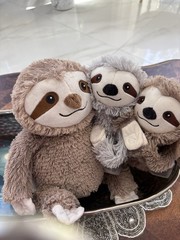 Warmies Three Brown Sloth Plush Animal Microwavable Freezable Lavender Scented