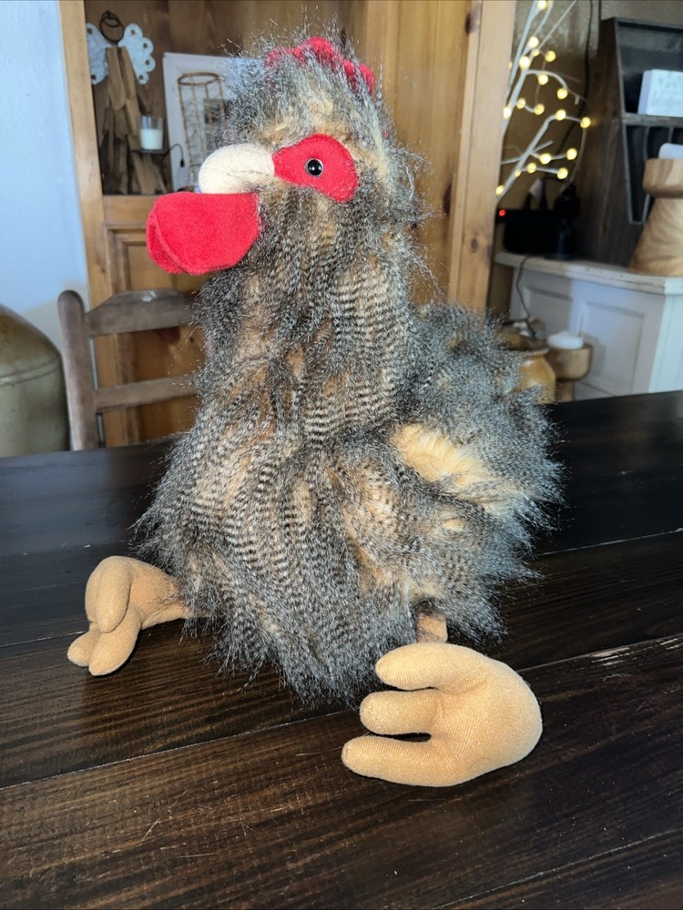 Dan Dee Fuzzy Rooster Chicken Fluffy 16″ Plush Stuffed Animal Realistic Looking
