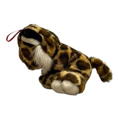 Vtg Nanco Leopard Plush 5” Stuffed Animal With Red Ribbon Loop Small Toy Doll