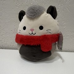 Squishmallows Luanne Mouse Christmas Small Plush Toy Gray Red Washable