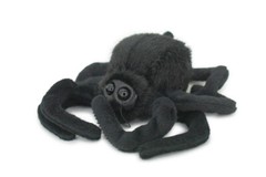 Spider Finger Puppet, Black, Plush Stuffed Spider, Realistic, Gift, 5″ FM12 B235