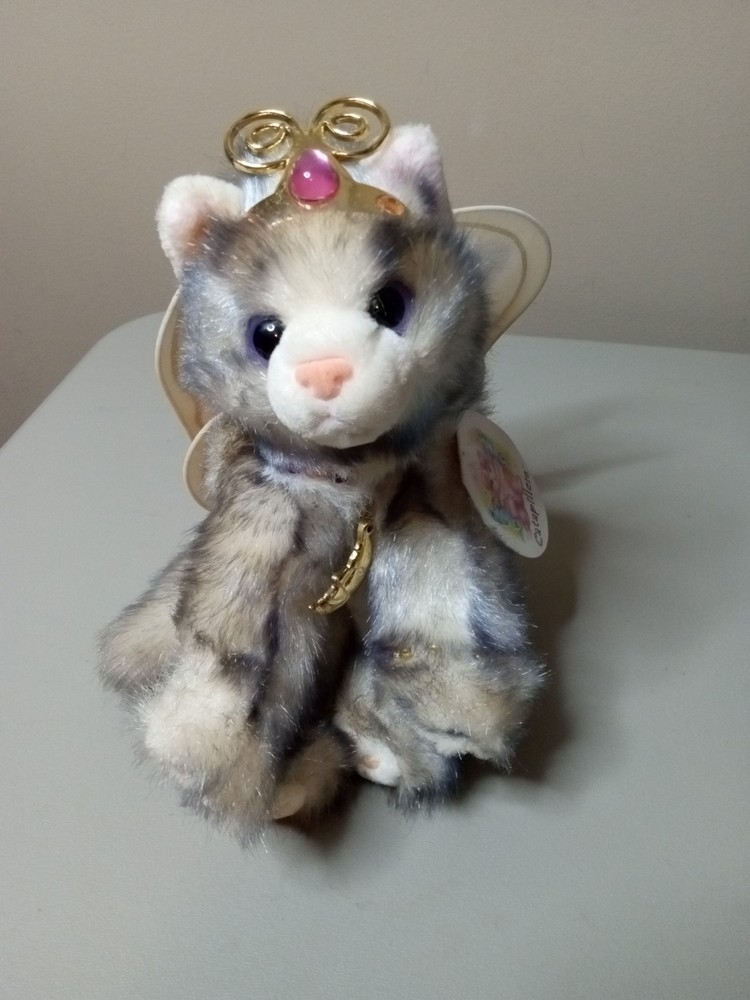 Vintage 9″ Aurora “Catapillers” BELLALUNA Gemstone Fairy Kitty Wings Plush Cat
