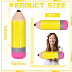 2 Pcs Pencil Plush Pillow Back to School Gift Large Yellow Pencil Pillow Penc…