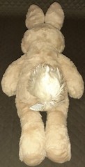2x Pottery Barn 21″ Bunny Bow Beige White + 17″ Gray Bow Elephant Plush Dolls
