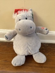 Hallmark “I Want a Hippo for Christmas” Medium Gray Holiday Stuffed Animal Plush