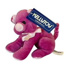 Vintage Kellytoy Dark Pink Pig Plush 6” w/ Tags 1998 Sitting Velboa Soft HTF NOS
