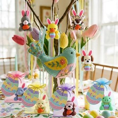 36 Pcs/12 Set Easter Mini Stuffed Animals Gift Set 12 Plush Animal Keychains …