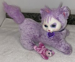 Just Play 2016 Kitty Surprise 13″ Purple Plush Cat With 1 Kitten