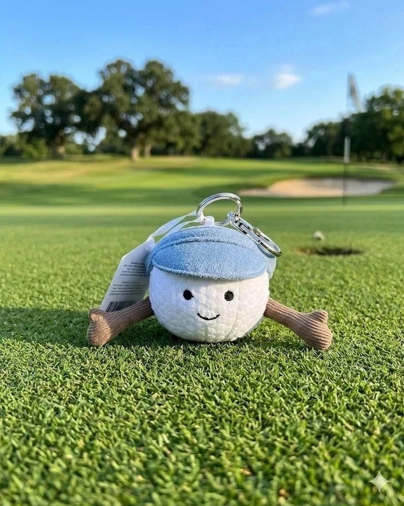 Jellycat Amuseables Golf Ball Bag Charm – Sports Keychain BNWT + DUST BAG