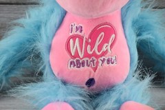 I’m Wild About You KIPP Brothers Monkey Plush Soft Toy Stuffed Animal Blue Pink