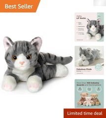 Bearington Lil Socks NIB Plush Stuffed Animal Gray Striped Tabby Cat Kitten 8″
