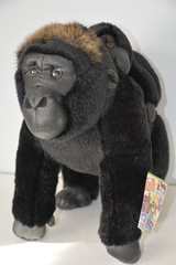 1999 Silverback Gorilla w/ Baby 14″ Stuffed Animal K&M International Vintage NWT