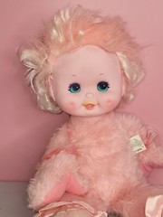 Wonder Whims Vintage Pink Doll Raindrop Plush 16″ Retro 80s Vinyl Face