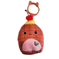 Squishmallows Plush Jazwares Roger the Christmas Ham Backpack Clip On 3.5″ NWT
