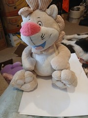 Nuby Tickle Toes Laughing Lion 13″ Plush 2014 Tan Soft Stuffed Animal Toy Works