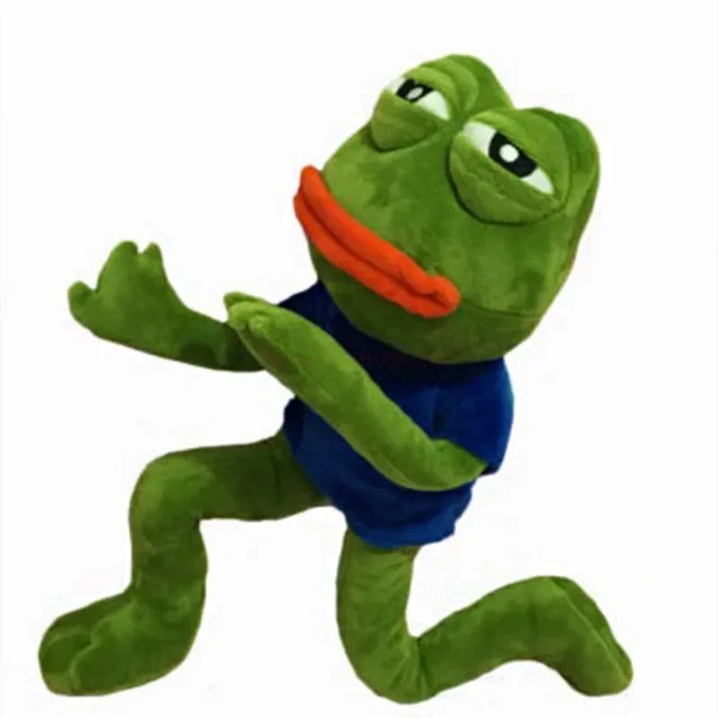 55cm Sad Frog Plush Toy Soft Stuffed Pillow Expression Pepe The Sad Frog Plush