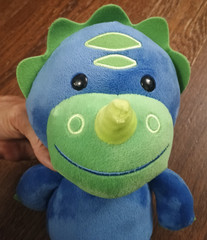 Skip * Hop Zoo Happy SUPER SOFT Blue Green 11″ Dinosaur Plush EUC Adorable!