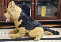 30”L E&J Classic Black & Tan German Shepherd Dog Large Plush Stuffed Animal VTG