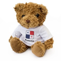 PANAMA FLAG SQUARE – Teddy Bear – Cute Funny – Panamanian Souvenir Gift Present