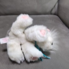Vintage Tyco Puppy Puppy Puppies Dog Husky Grey White Blue Eyes Plush 8″
