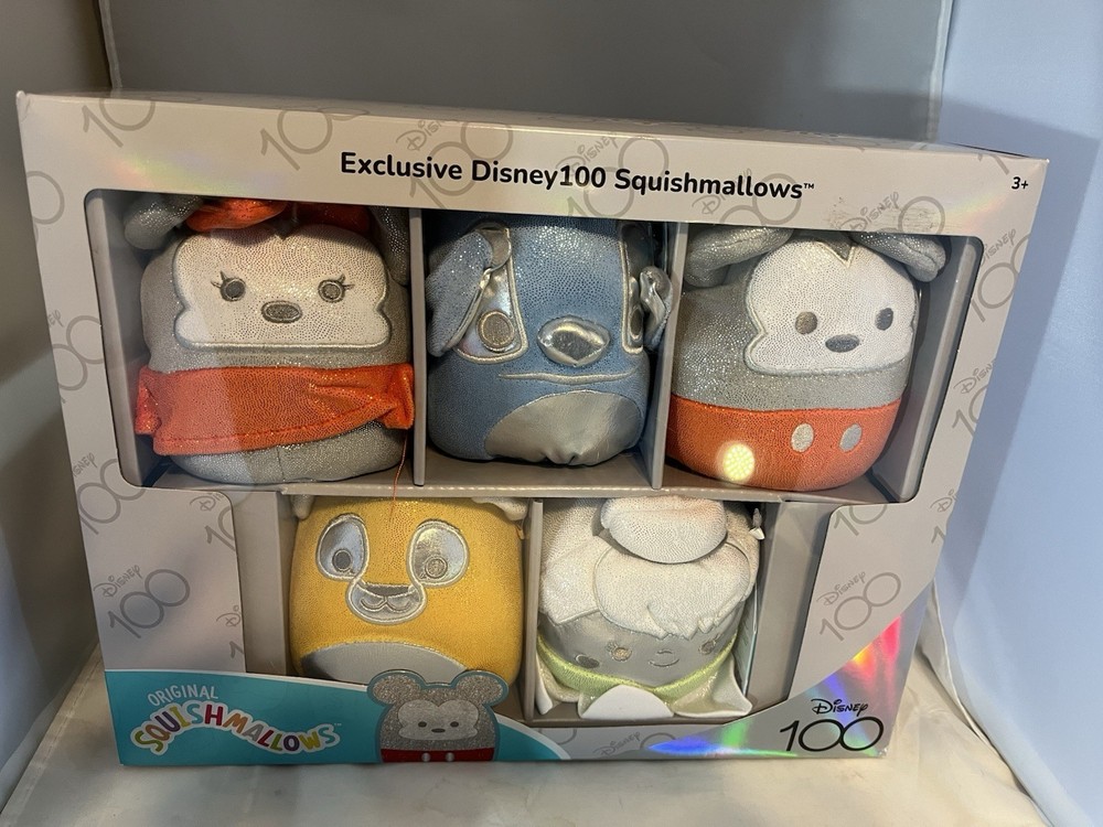 Disney 100 Squishmallows 5-Pack Box Set – Mickey, Minnie, Stitch, Simba, Tinker