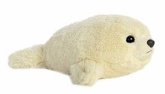 Aurora, 31384, Mini Flopsie Baby Harp Seal, Soft Toy, White