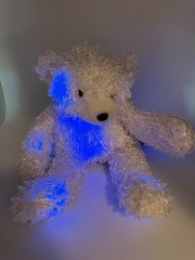 Cepia Glo-E Bear 14” White Color Kinetics Light-Up Plush Toy Works Shaggy