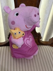 Hasbro Peppa Pig Talking Plush Stuffed Animal Pink Heart Dress Teddy Bear 11 in