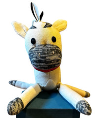 Gymboree Zebra stuffed zoo animal plush 2004 tight knit sock money design