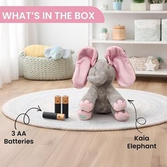 Animated Peek-a-Boo Elephant Toy for Babies and Toddlers