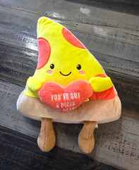 Destination Holiday Pizza Slice Plush, Washable, Small, Valentine’s