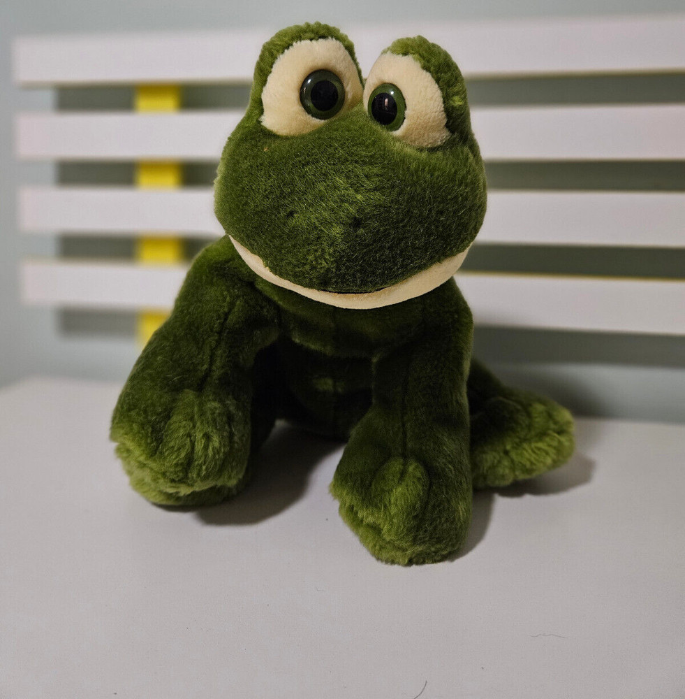 FROG PLUSH TOY KEEL TOYS 29CM TALL IN SITTING POSITION STUFFED ANIMAL BEANS IN B