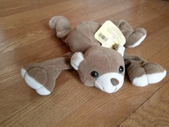 Vtg Commonwealth Floppy Teddy Bear Stuffed Plush Laying Down Cute 1994 W/ TAGS