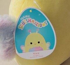 Squishmallows Nixie the Yellow Butterfly 7.5″ NWT Rainbow Fuzzy Tummy Easter