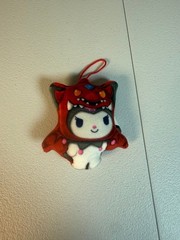 Sanrio Kuromi Slifer the Sky Dragon Hello Kitty Yu-Gi-Oh! Plush Keychain 4in