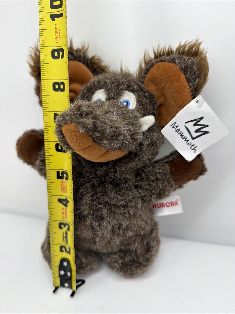 Aurora Woolly Mammoth Plush Stuffed Animal 13″ Brown Furry Prehistoric NWT