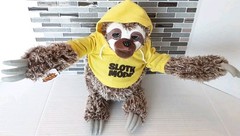 Official SNAX The Sloth Talking Plush Sloth Toy Yellow Hoodie Sloth Mode Video
