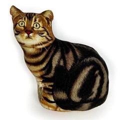 Patty Reed Designs Tabby Cat Plush Pillow #3 2007 Realistic 15″ Standing