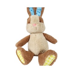 Giggle Scope Plush Bunny Rabbit Brown Beige Blue Polka Dot Ears Gingham Feet Toy