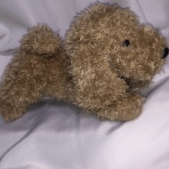 Vtg Gotta Getta Gund Plush Dog Barky Brown Tan Red Leather Collar Fuzzy/173p