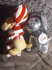 2 Raising Cane’s Plush Dog Happy New Year 2023 7.5”& Xmas Candy Cane