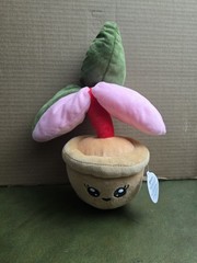 A&A Global Industries 10″ Plush Potted Plant Smiley Face PVZ? Pink Green Leaves