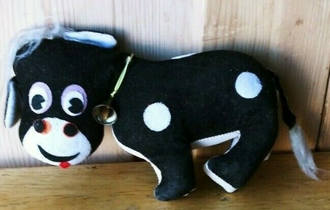 VINTAGE MID CENTURY MADE IN JAPAN JOSIE THE COW MINI PLUSH STUFFED ANIMAL.