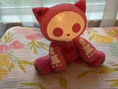 RARE Skelanimals Pink “Kit” The Cat Plush With Heart Star 8″ Y2K Vintage