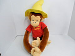 Curious George Plush / Universal Studios Yellow Hat 20″ Long Arms Hook Loop