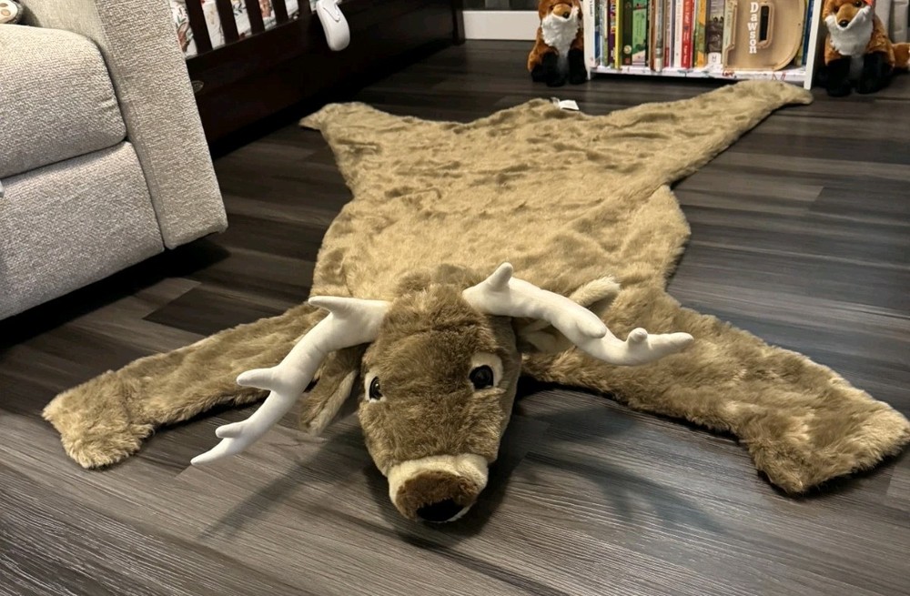 Huge Carstens Plush White Tail Deer Kids Animal Rug