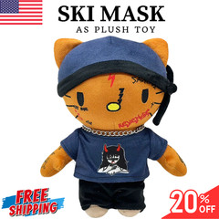 Hello Kitty As SKI MASK Rapper Plush Doll Soft Stuffed Figure Plush Toy Kid 23cm